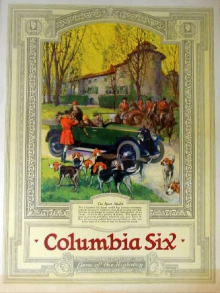 Columbia Six Modelprogram 1922 Carbrochure (9456)